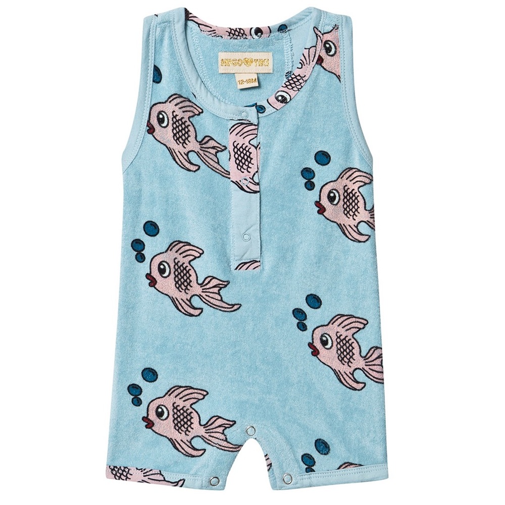 Hugo Loves Tiki Fish Terry Cloth Romper